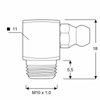 Kegelschmiernippel DIN 71412 C (H3) M10 x 1,0 4-kant Stahl verzinkt