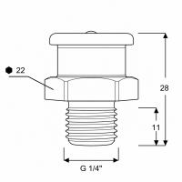 Flachschmiernippel DIN 3404 M22/L (Ø22mm) G 1/4" Stahl verzinkt