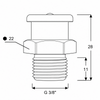 Flachschmiernippel DIN 3404 M22/L (Ø22mm) G 3/8" Stahl verzinkt