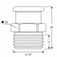 Flachschmiernippel DIN 3404 M22/L (Ø22mm) G 1/2" Stahl verzinkt