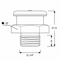 Flachschmiernippel DIN 3404 M22 (Ø22mm) G 1/4" Edelstahl V4A