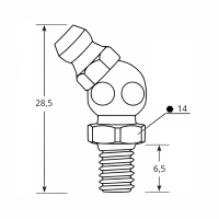 Kegelschmiernippel DIN 71412 B (H2) M12 x 1,5 Stahl verzinkt