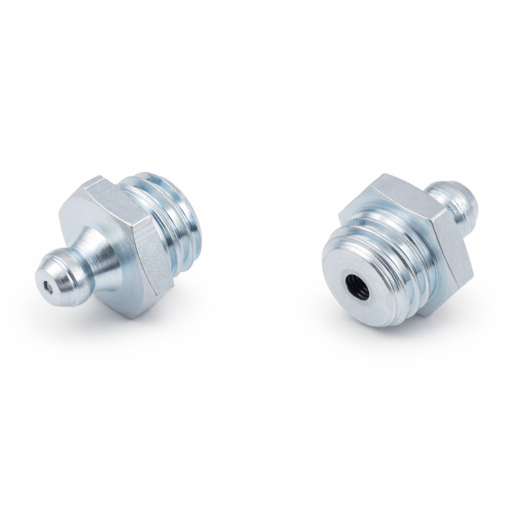 Kegelschmiernippel M12 X 1,75 – DIN 71412 A (H1), Stahl Verzinkt, SW 14mm, Gerade Form