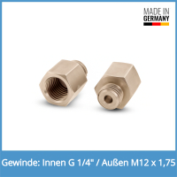 Reduziernippel Innen: G 1/4" / Außen: M12 x 1,75 Edelstahl V2A