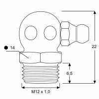 Kegelschmiernippel DIN 71412 C (H3) M12 x 1,0 Stahl verzinkt