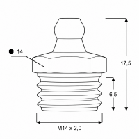 Kegelschmiernippel DIN 71412 A (H1) M14 x 2,0 Stahl verzinkt