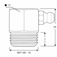 Kegelschmiernippel DIN 71412 C (H3) NPT 3/8" Stahl verzinkt