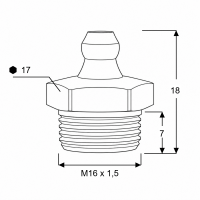 Kegelschmiernippel DIN 71412 A (H1) M16 x 1,5 Stahl verzinkt