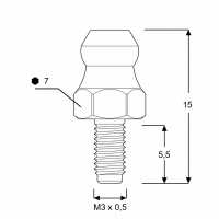 Kegelschmiernippel DIN 71412 A (H1) M3 x 0,5 Stahl verzinkt