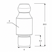 Kegelschmiernippel DIN 71412A A (H1A) 6mm mit langem Bund Stahl verzinkt