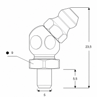 Kegelschmiernippel DIN 71412A B (H2A) 5mm Stahl verzinkt