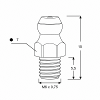 Kegelschmiernippel DIN 71412 A (H1) M6 x 0,75 Stahl verzinkt