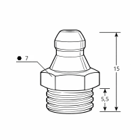 Kegelschmiernippel DIN 71412 A (H1) M6 x 1,0 Stahl verzinkt