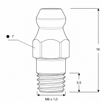 Hochdruckschmiernippel bis 400 bar DIN 71412 A (H1) M6 x 1,0 Stahl verzinkt