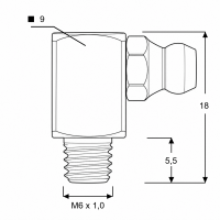 Kegelschmiernippel DIN 71412 C (H3) M6 x 1,0 4-kant Stahl verzinkt