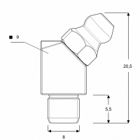 Kegelschmiernippel DIN 71412A B (H2A) 8mm Stahl verzinkt