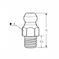 Kegelschmiernippel DIN 71412 A (H1) M8 x 1,0 - zylindrisch - Stahl verzinkt