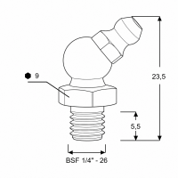 Kegelschmiernippel DIN 71412 B (H2) 1/4" BSF Stahl verzinkt