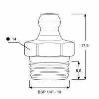 Kegelschmiernippel DIN 71412 A (H1) 1/4" BSP Stahl verzinkt