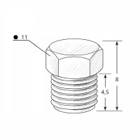 Verschlussstopfen M10 x 1,0 - zylindrisch - Gewindelänge 4,5mm Stahl verzinkt