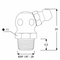 Kegelschmiernippel DIN 71412 B (67°) BSP 1/8" Stahl verzinkt