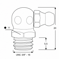 Kegelschmiernippel DIN 71412 C (H3) 3/8" BSW Stahl verzinkt