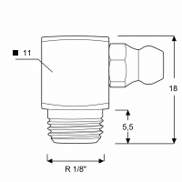 Kegelschmiernippel DIN 71412 C (H3) R 1/8" 4-kant Stahl verzinkt
