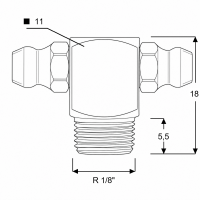 Kegelschmiernippel DIN 71412 mit Doppelkopf 90° R 1/8" 4-kant Stahl verzinkt