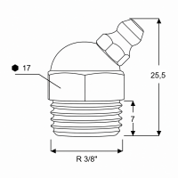 Kegelschmiernippel DIN 71412 B (H2) R 3/8" Stahl verzinkt