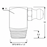 Kegelschmiernippel DIN 71412 C (H3/S) SFG M10 x 1,0 Stahl gelb verzinkt