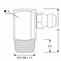 Kegelschmiernippel DIN 71412 C (H3/S) SFG M8 x 1,0 Stahl gelb verzinkt