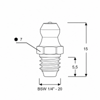 Kegelschmiernippel DIN 71412 A (H1) 1/4" UNC Stahl verzinkt