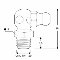 Kegelschmiernippel DIN 71412 C (H3) 1/4" UNC Stahl verzinkt