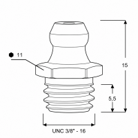 Kegelschmiernippel DIN 71412 A (H1) 3/8" UNC Stahl verzinkt
