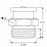 Flachschmiernippel DIN 3404 M22 (Ø22mm) G 1/2" Edelstahl V2A