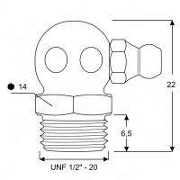 Kegelschmiernippel DIN 71412 C (H3) 1/2" UNF Stahl verzinkt