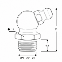 Kegelschmiernippel DIN 71412 B (67°) UNF 3/8" Stahl verzinkt