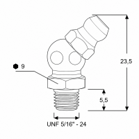 Kegelschmiernippel DIN 71412 B (H2) 5/16" UNF Stahl verzinkt