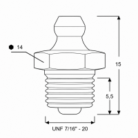 Kegelschmiernippel DIN 71412 A (H1) 7/16" UNF Stahl verzinkt