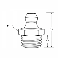 Kegelschmiernippel DIN 71412 A (H1) 1/8" NPT Edelstahl V2A
