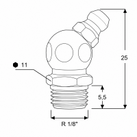 Kegelschmiernippel DIN 71412 B (H2) R 1/8" Edelstahl V2A