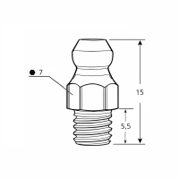 Kegelschmiernippel DIN 71412 A (H1) 1/4" UNF Edelstahl V2A