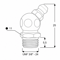 Kegelschmiernippel DIN 71412 B (H2) 3/8" UNF Edelstahl V2A