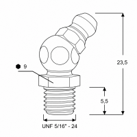 Kegelschmiernippel DIN 71412 B (H2) 5/16" UNF Edelstahl V2A