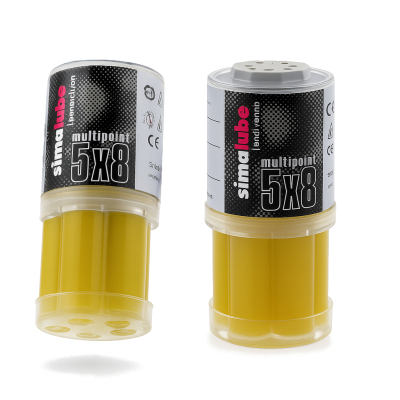 Simalube Multipoint Schmierstoffgeber 5 x 8ml gefüllt mit Lebensmittelöl