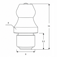 Kegelschmiernippel DIN 71412 A (H1A) 6mm Messing