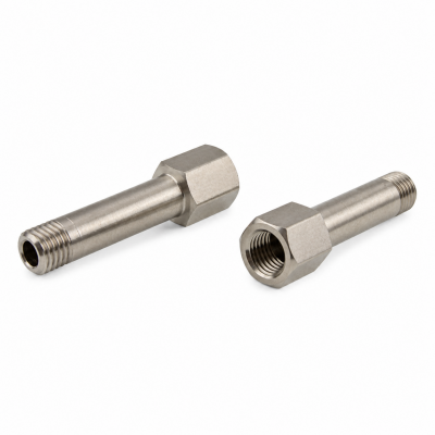Schmiernippelverlängerung IG: M8x1,0 / AG: M8x1,0 40mm (Verlängerung um 34mm) 11/6kant Edelstahl V2A