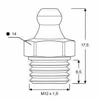 Kegelschmiernippel DIN 71412 A (H1) M12 x 1,5 Edelstahl V4A