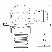 Kegelschmiernippel DIN 71412 C (H3) M8 x 1,0 Edelstahl V4A