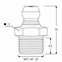 Kegelschmiernippel DIN 71412 A (H1) 1/8" NPT Edelstahl V4A